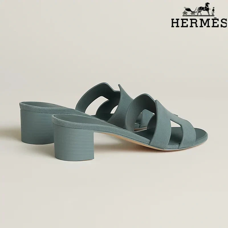 Herm¨¨s Oasis Grey-Green Heeled Sandal