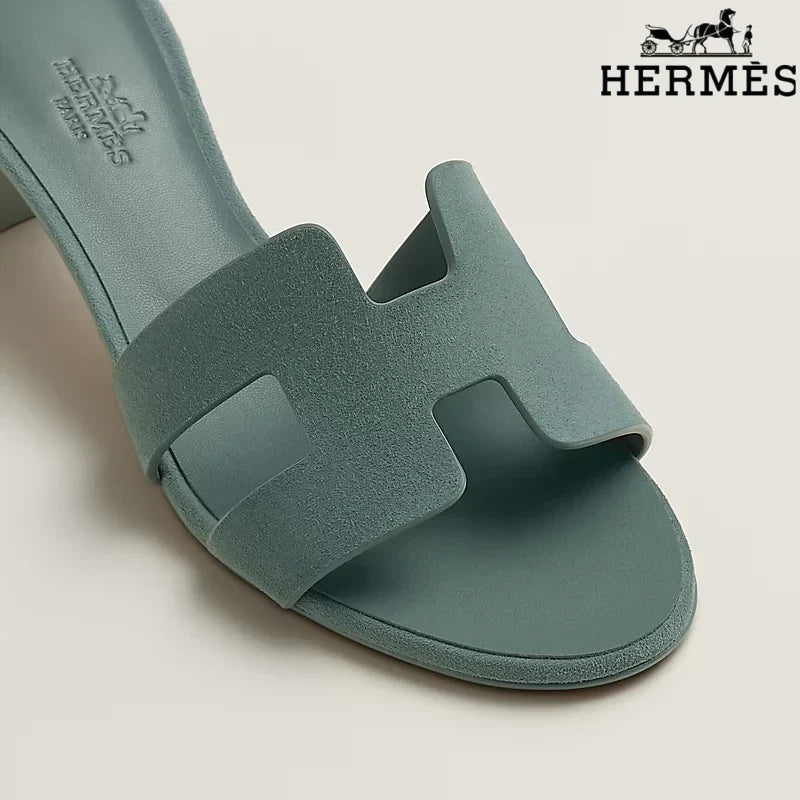 Herm¨¨s Oasis Grey-Green Heeled Sandal