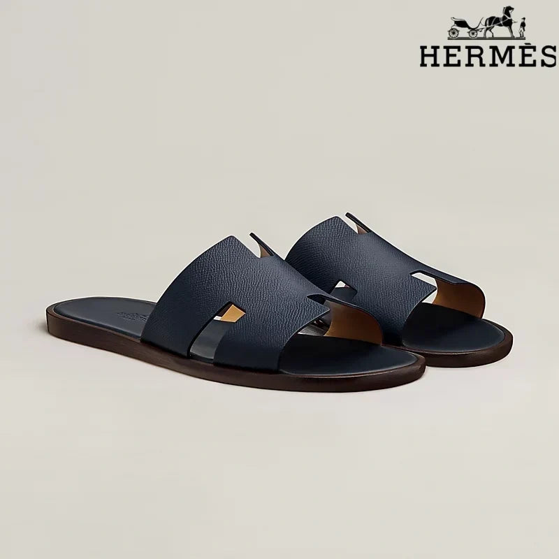 Herm¨¨s Oran Navy Flat Sandals