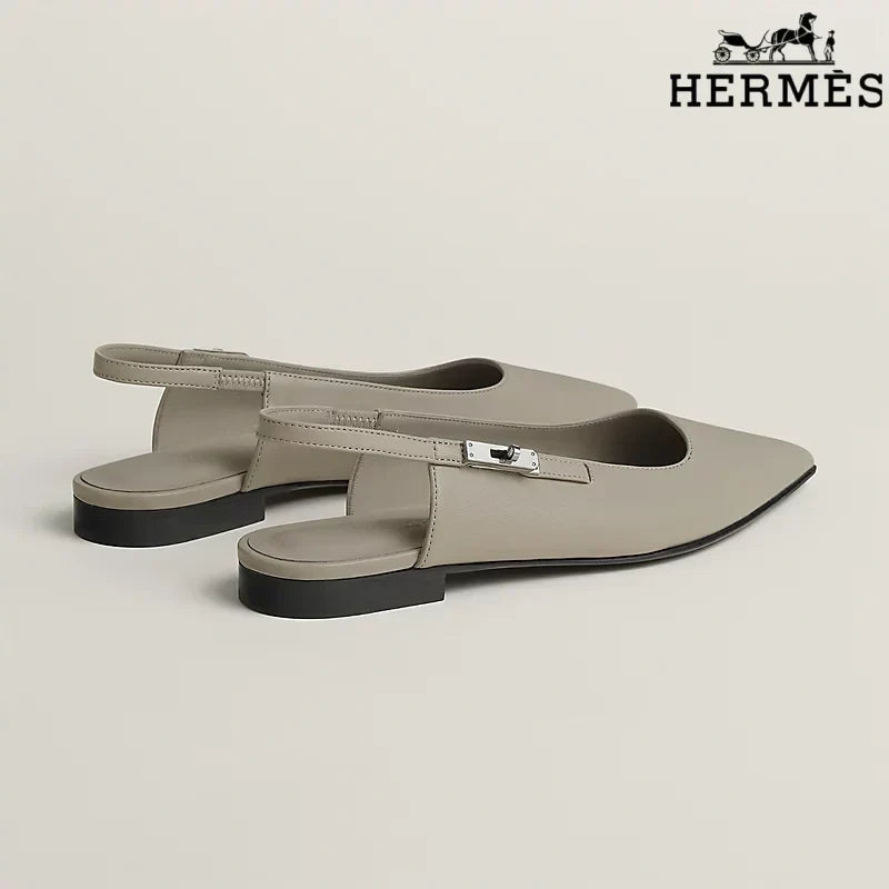 Herm¨¨s Burgundy Leather Slingback Flats