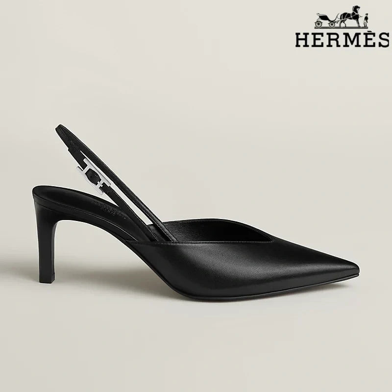 Herm¨¨s Black Leather Slingback High Heels