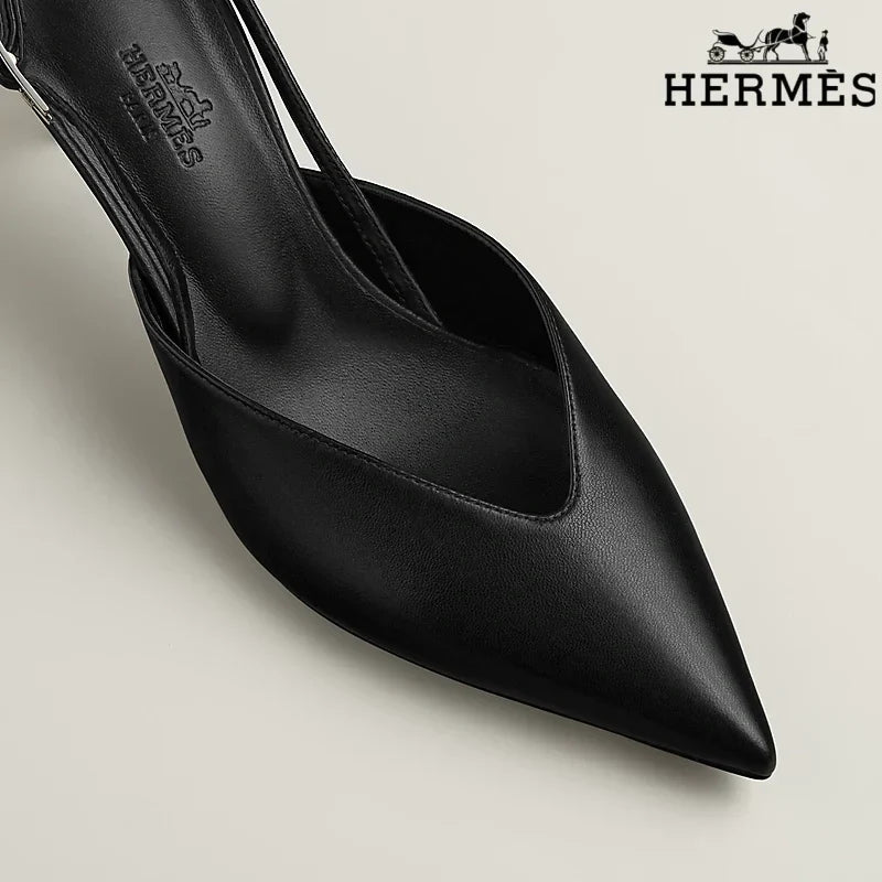 Herm¨¨s Black Leather Slingback High Heels