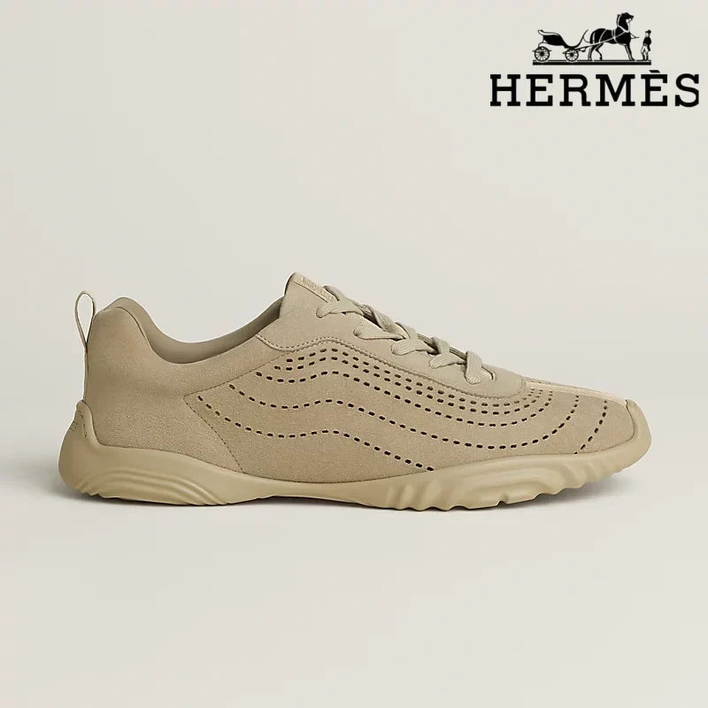 Herm¨¨s Black Perforated Leather Sneakers