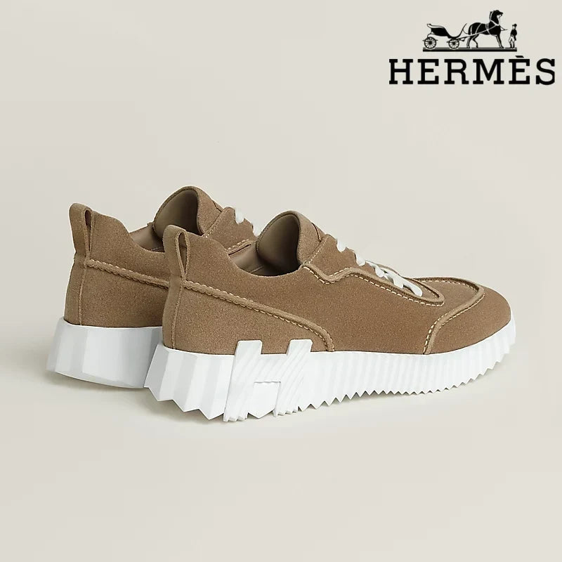 Herm¨¨s Brown Suede Ridged Sole Sneakers