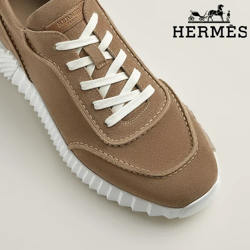 Herm¨¨s Brown Suede Ridged Sole Sneakers