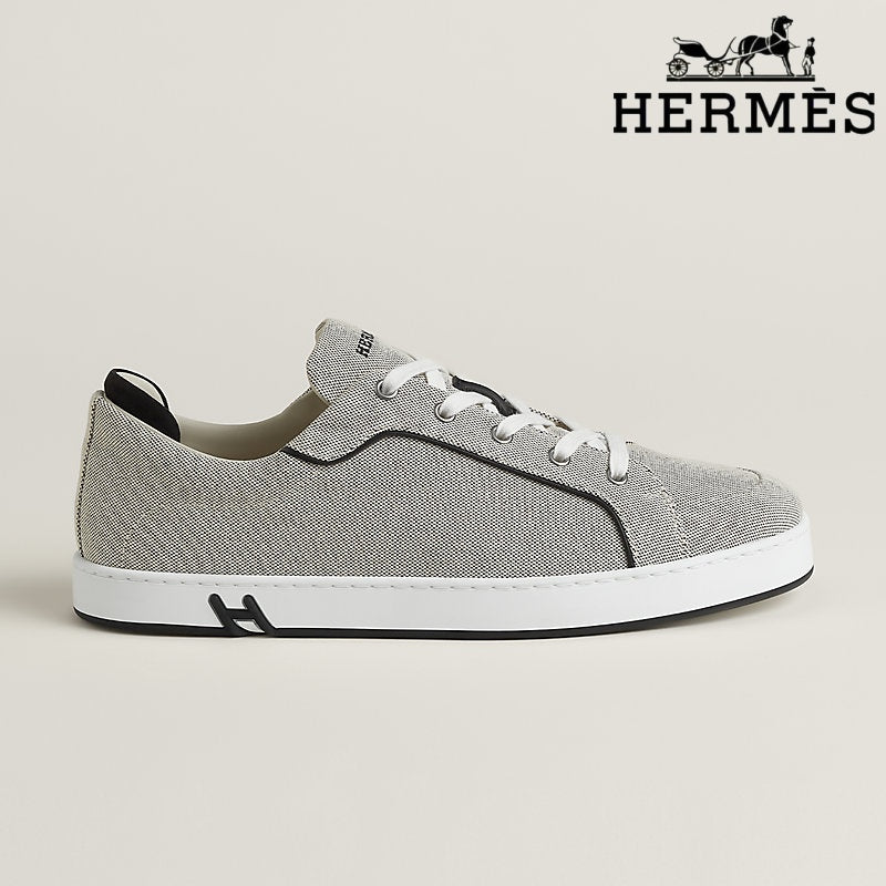 Herm¨¨s Grey Canvas Low Top Sneakers