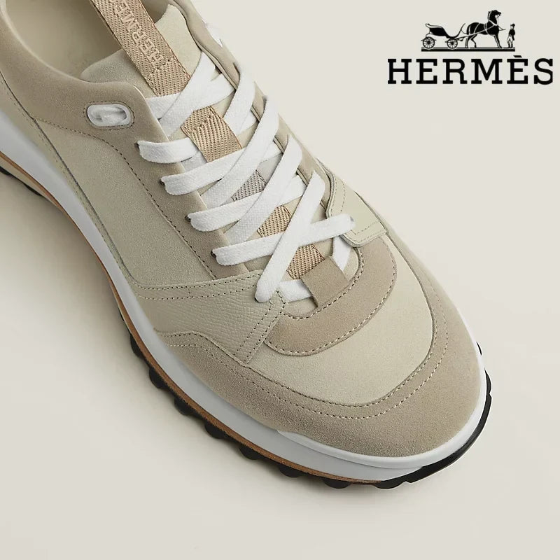 Herm¨¨s Beige Suede Hiking Sneakers