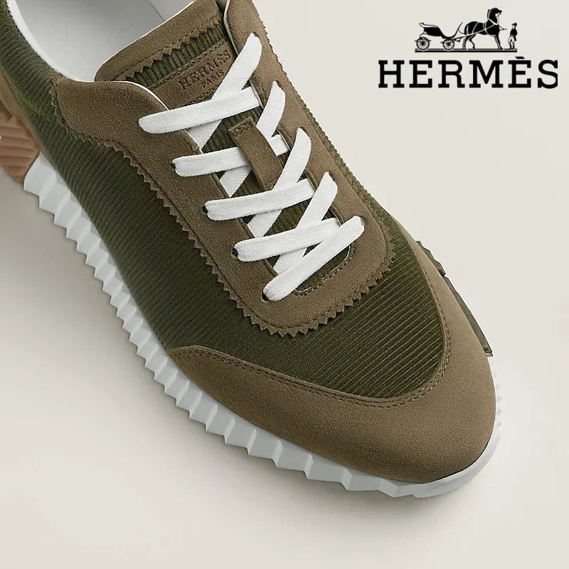 Herm¨¨s Bouncing Olive Green Sneaker
