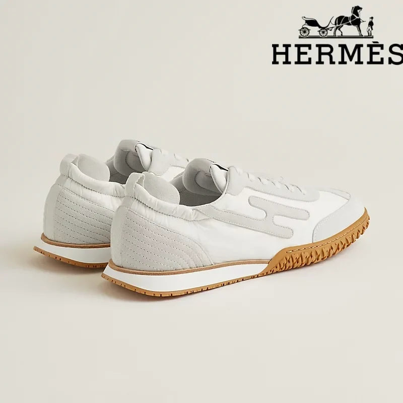 Herm¨¨s womens shoes men sneaker  White Mix Material Sneaker