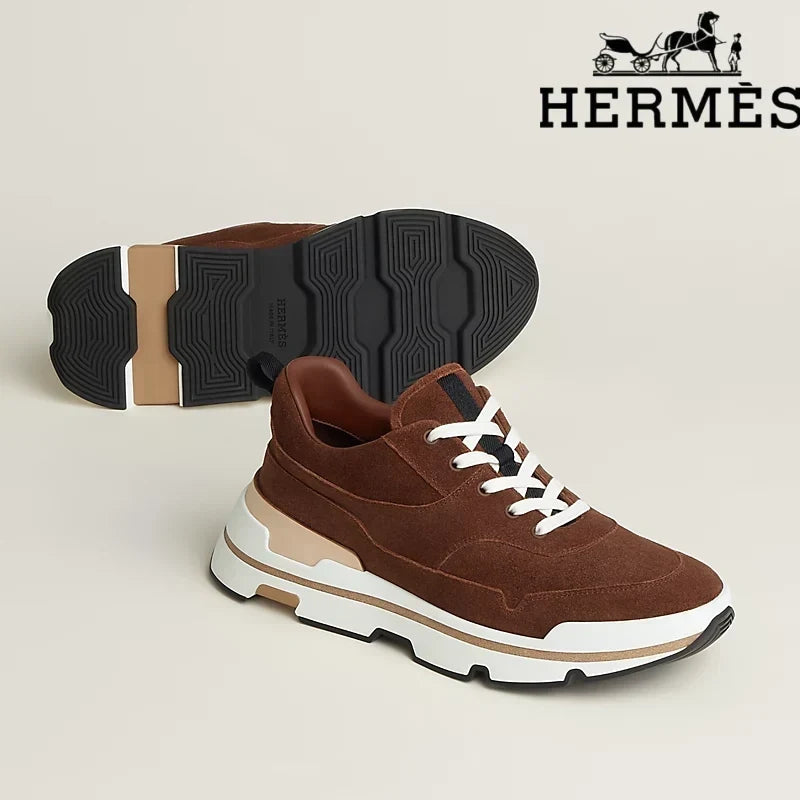 Herm¨¨s Brown Suede Platform Sneaker