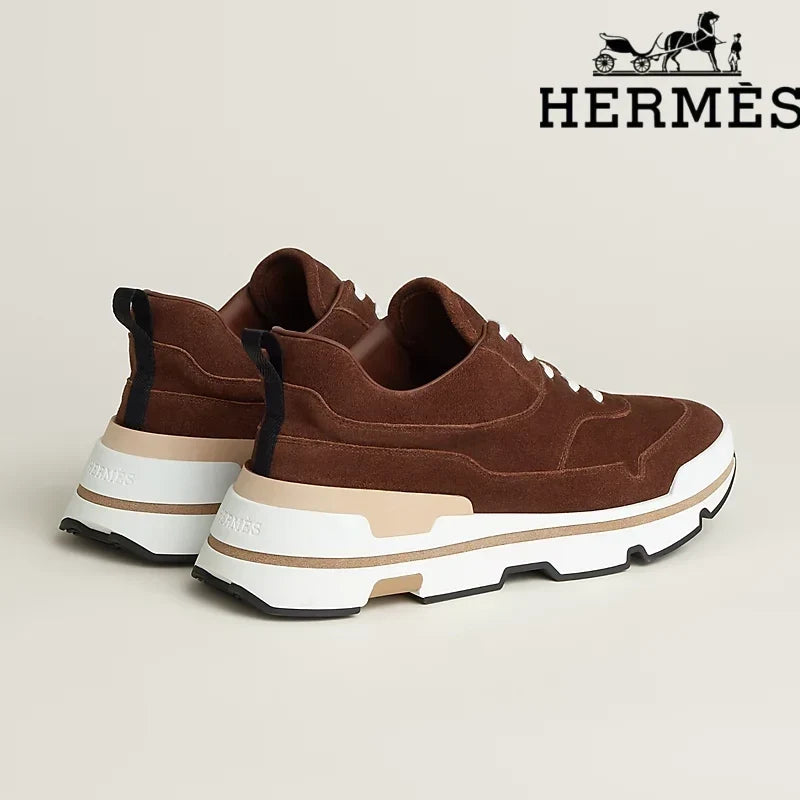 Herm¨¨s Brown Suede Platform Sneaker
