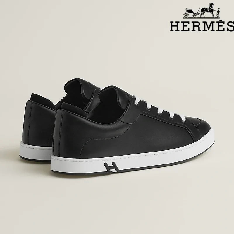 Herm¨¨s Black Leather Sneakers