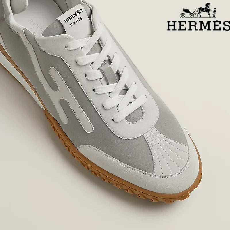 Herm¨¨s Grey and White Bouncing Sneakers