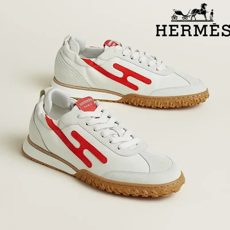 Herm¨¨s Jet Sneaker in White and Red