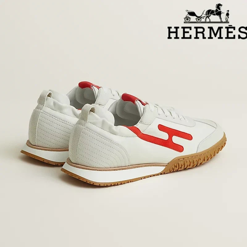 Herm¨¨s Jet Sneaker in White and Red