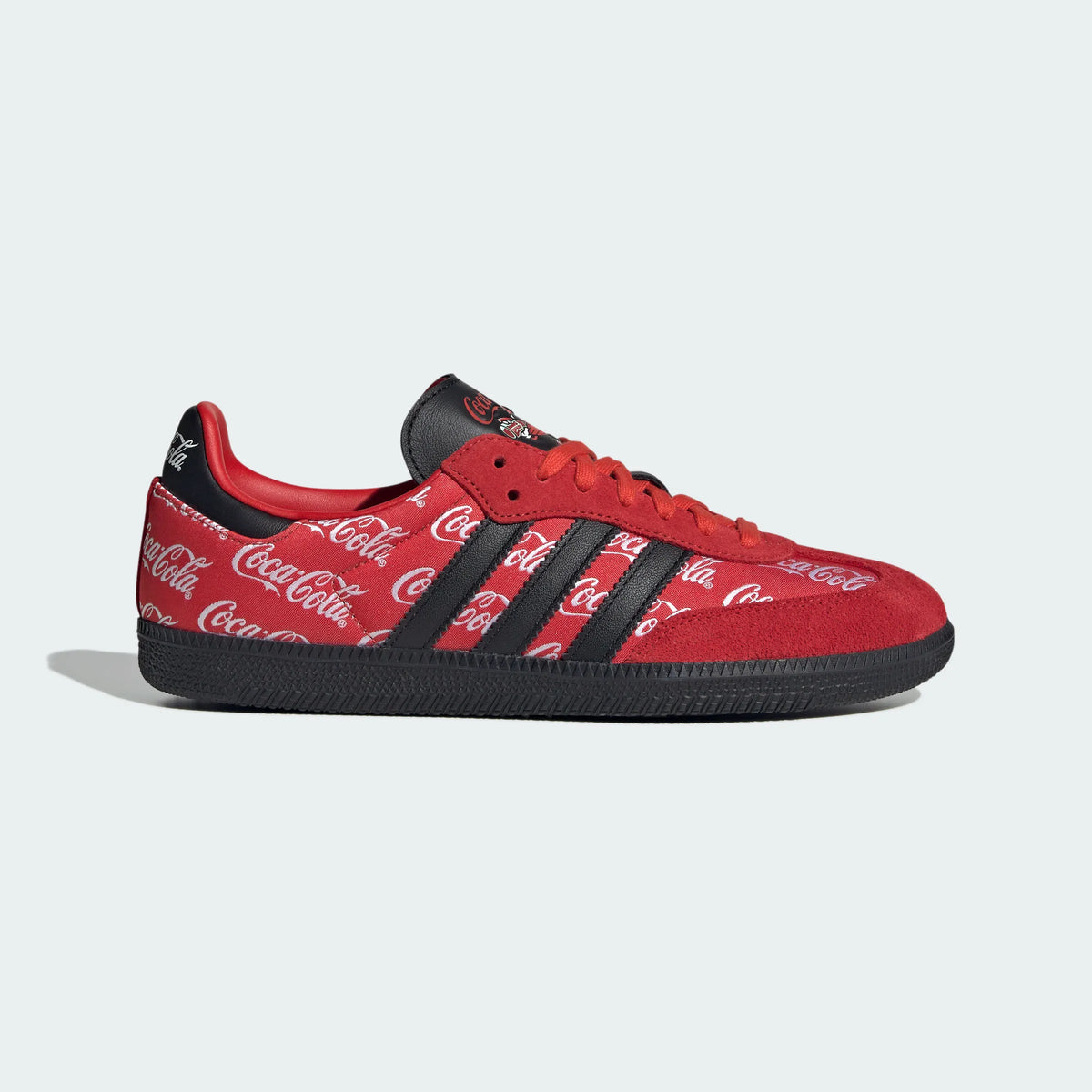 Adidas Originals ¨C Red / Black Coca-Cola Print Suede Casual Sneakers