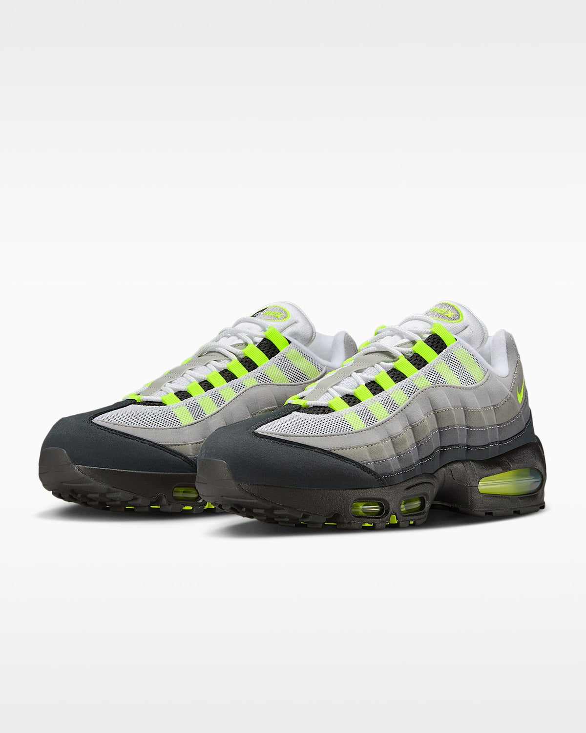 Nike Air Max 95 ¨C Grey / Volt Mesh Athletic Sneakers