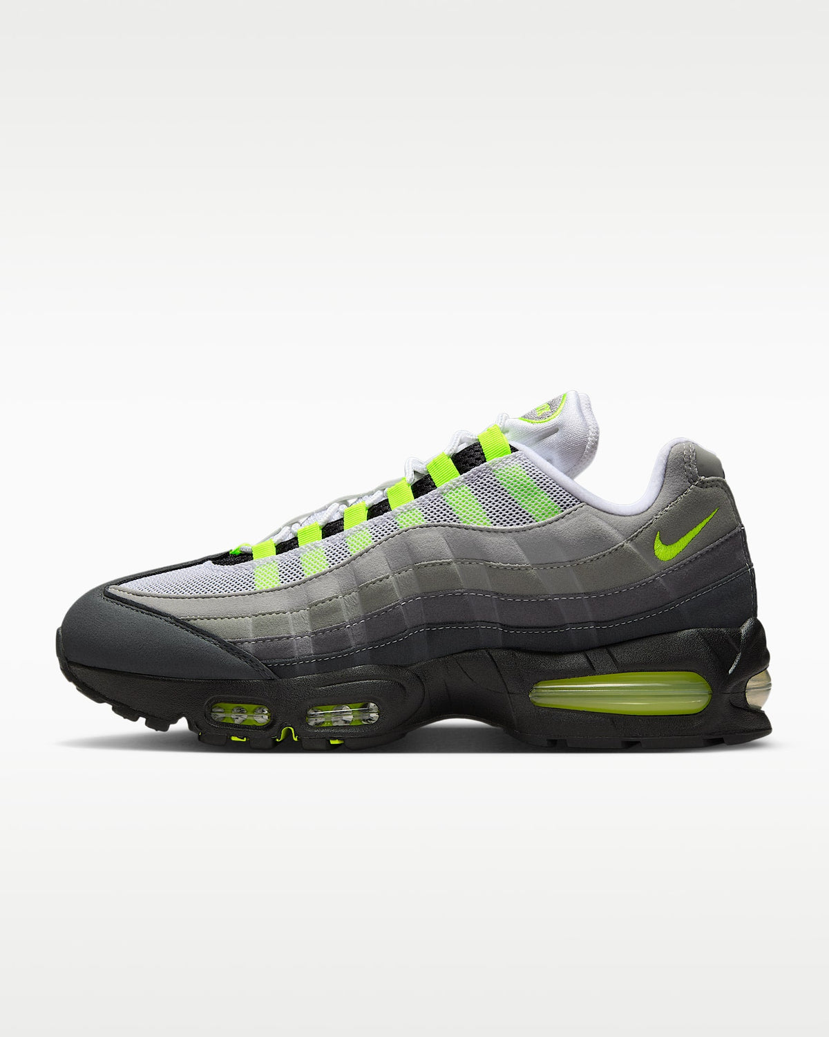 Nike Air Max 95 ¨C Grey / Volt Mesh Athletic Sneakers