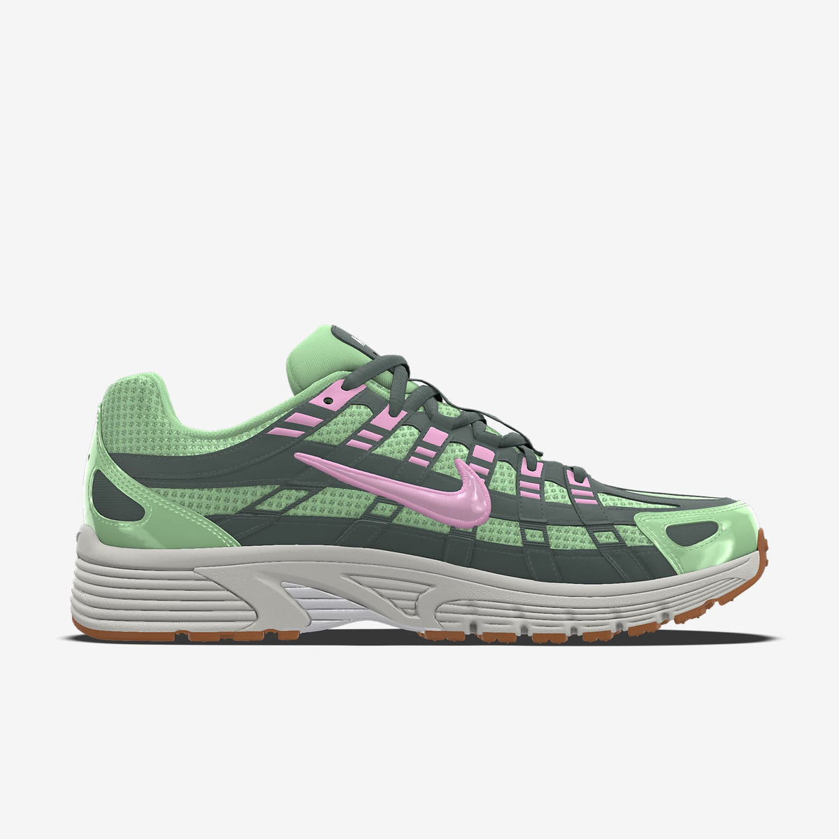 Nike P-6000 ¨C Green / Pink / Gum Mesh Athletic Sneakers