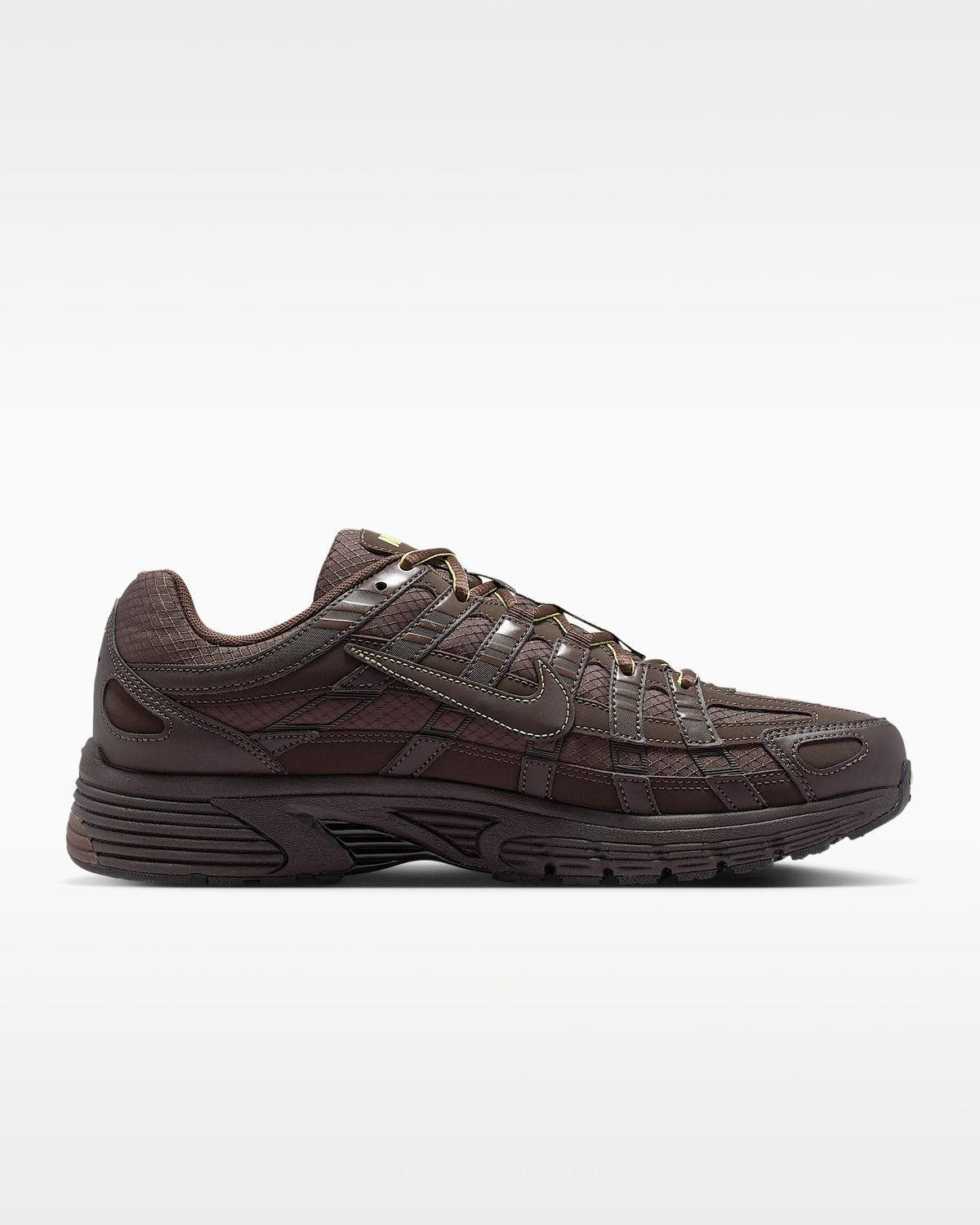 Nike P-6000 ¨C Dark Brown / Yellow Mesh Athletic Sneakers