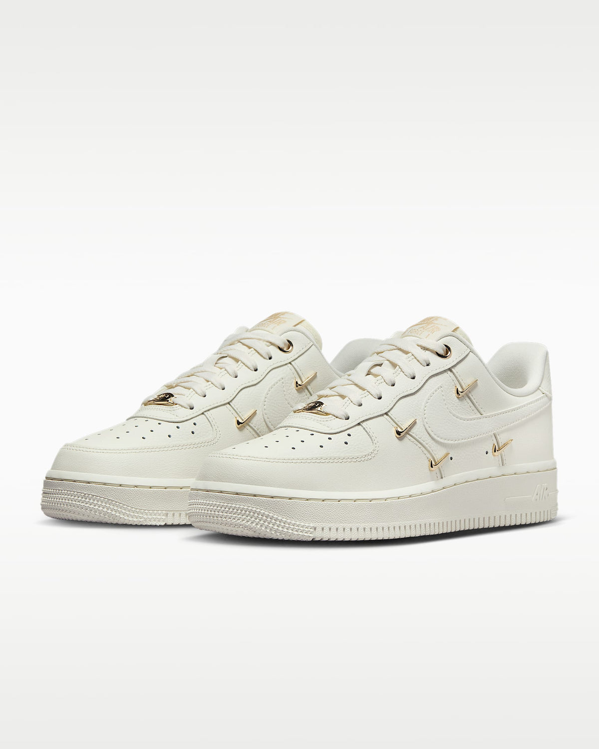 Nike Air Force 1 '07 Sail Gold Mini Swoosh Charms Sneakers mens low top shoes