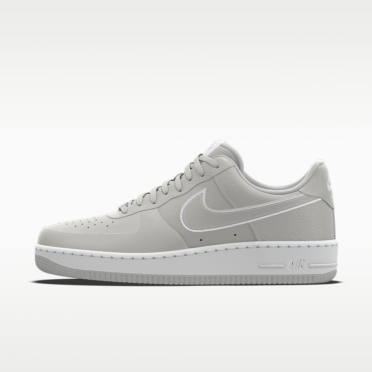 Nike Air Force 1 '07 Light Gray White Outline Monochrome Sneakers mens low top shoes