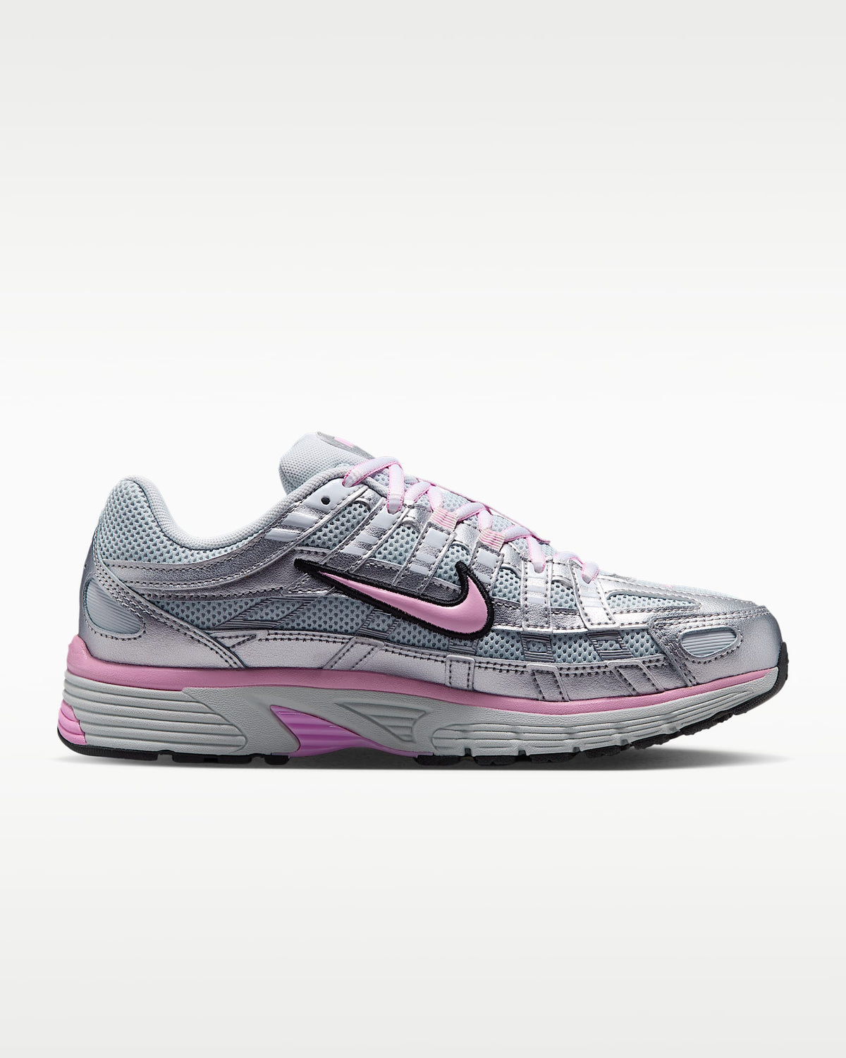Nike P-6000 ¨C Metallic Silver / Pink Mesh Athletic Sneakers