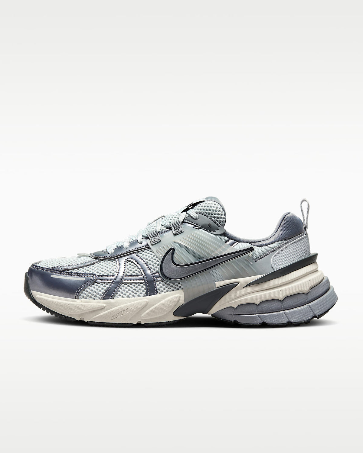 Nike V2K Run ¨C Grey / Silver Mesh Athletic Sneakers