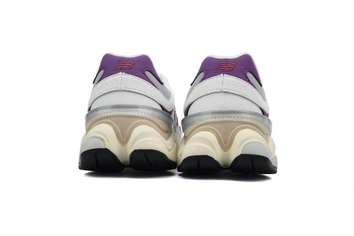 New Balance 9060 Women's & Men's White Purple Cream Chunky Retro Sneakers