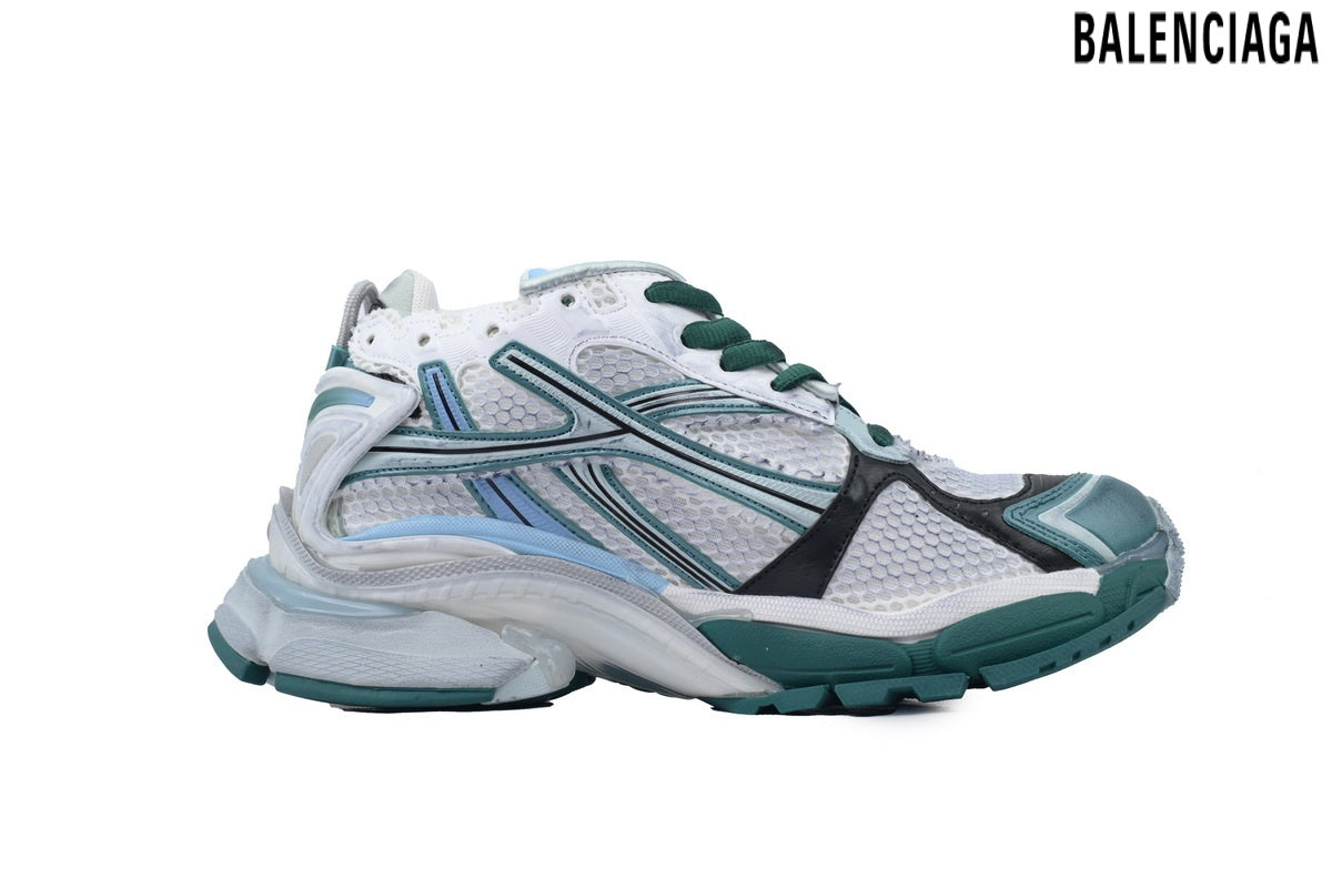 Balenciaga Runner men's shoes  women sneakers ¨C White, Green & Blue