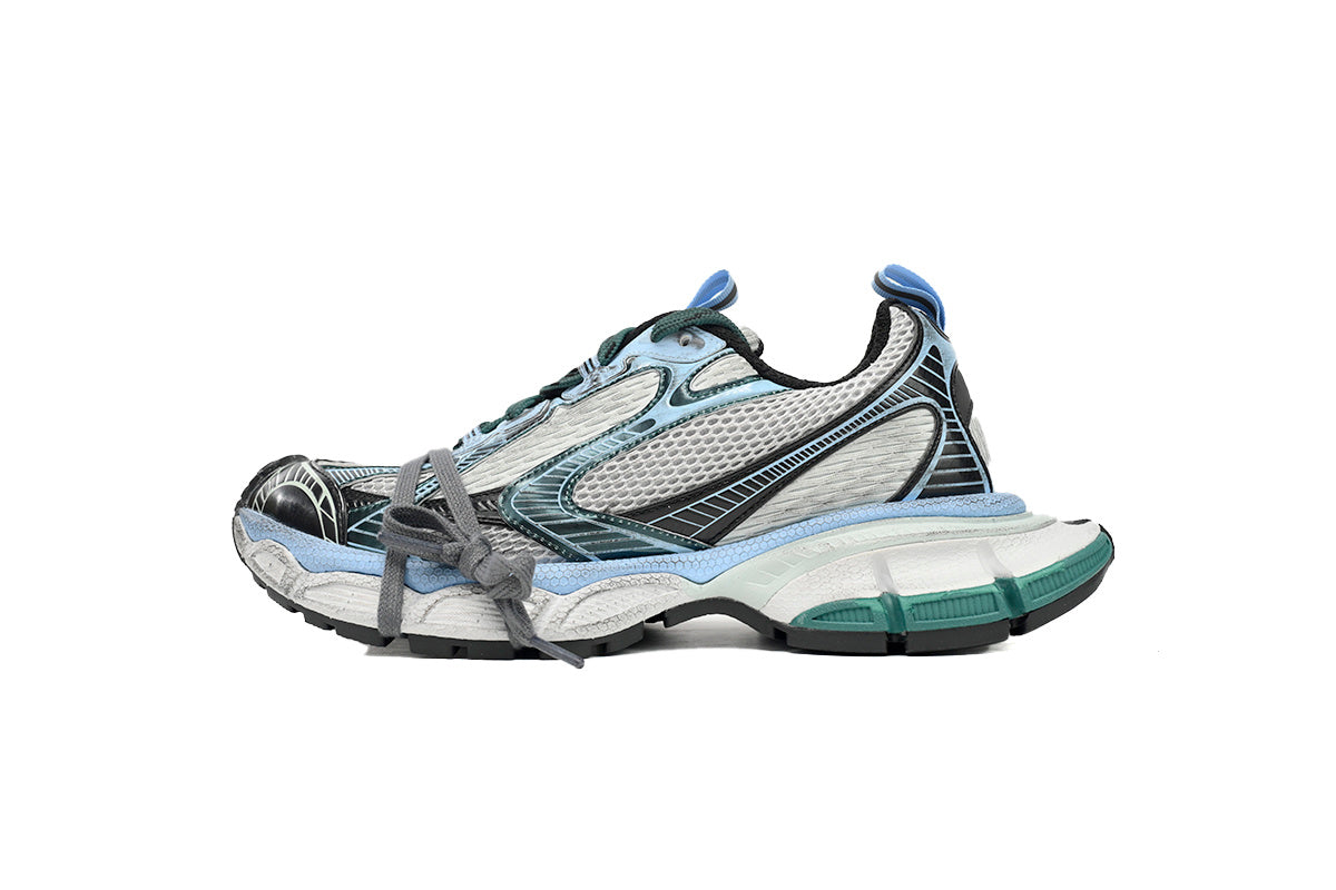 Balenciaga 3XL men's shoes Track Sneaker ¨C Low-Top Chunky Sole balenciaga runners Grey-blue