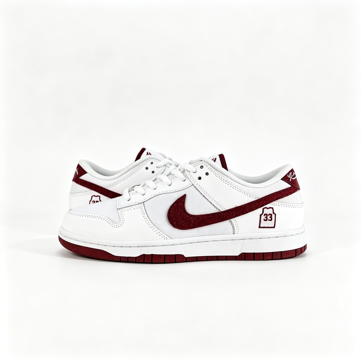 Nike Dunk Low 'White / Team Red' ¨C Suede Swoosh Low-Top Sneakers