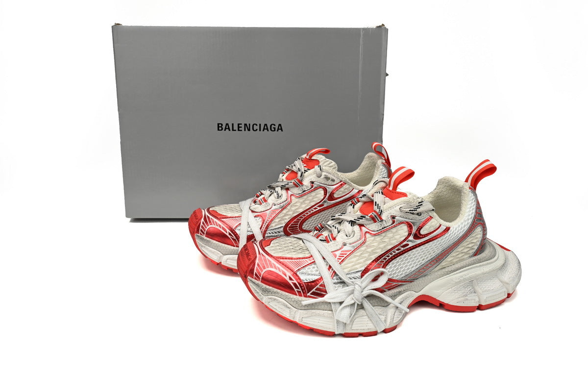 Balenciaga 3XL  men's shoes Track  Sneaker ¨C Low-Top Chunky Sole  balenciaga runners White and Red