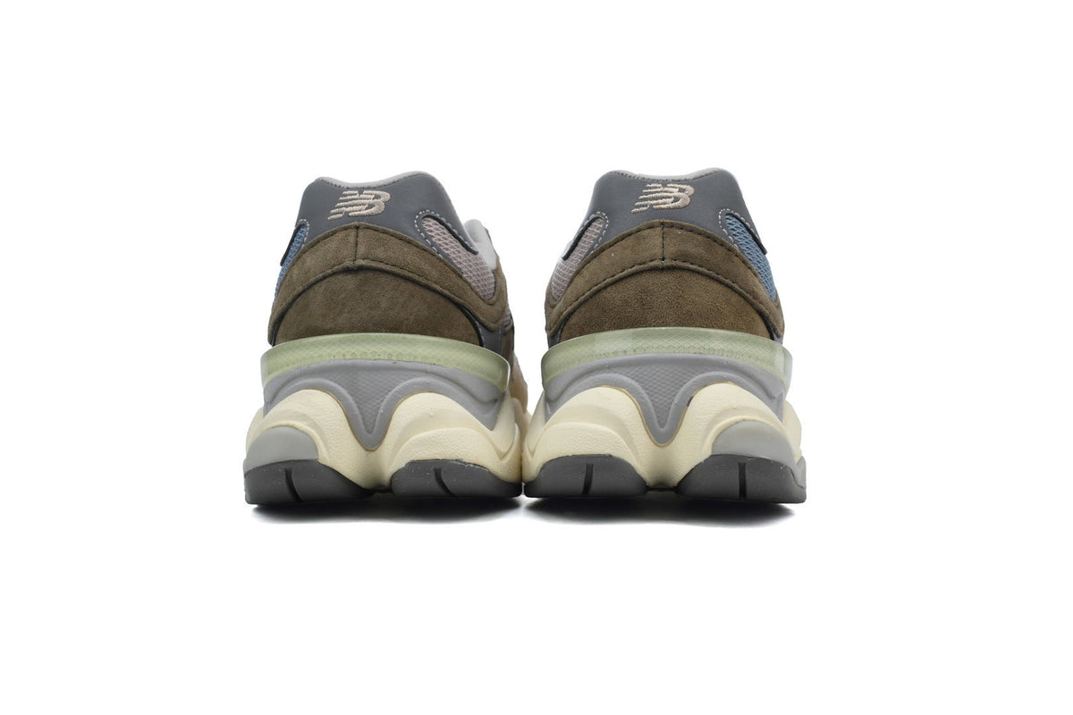 New Balance 9060 Women's & Men's Beige Olive Blue Chunky Retro Sneakers