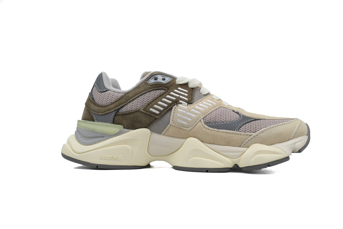New Balance 9060 Women's & Men's Beige Olive Blue Chunky Retro Sneakers