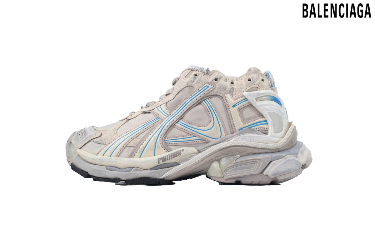 Balenciaga Runner men's shoes  women sneakers ¨C Beige & Blue