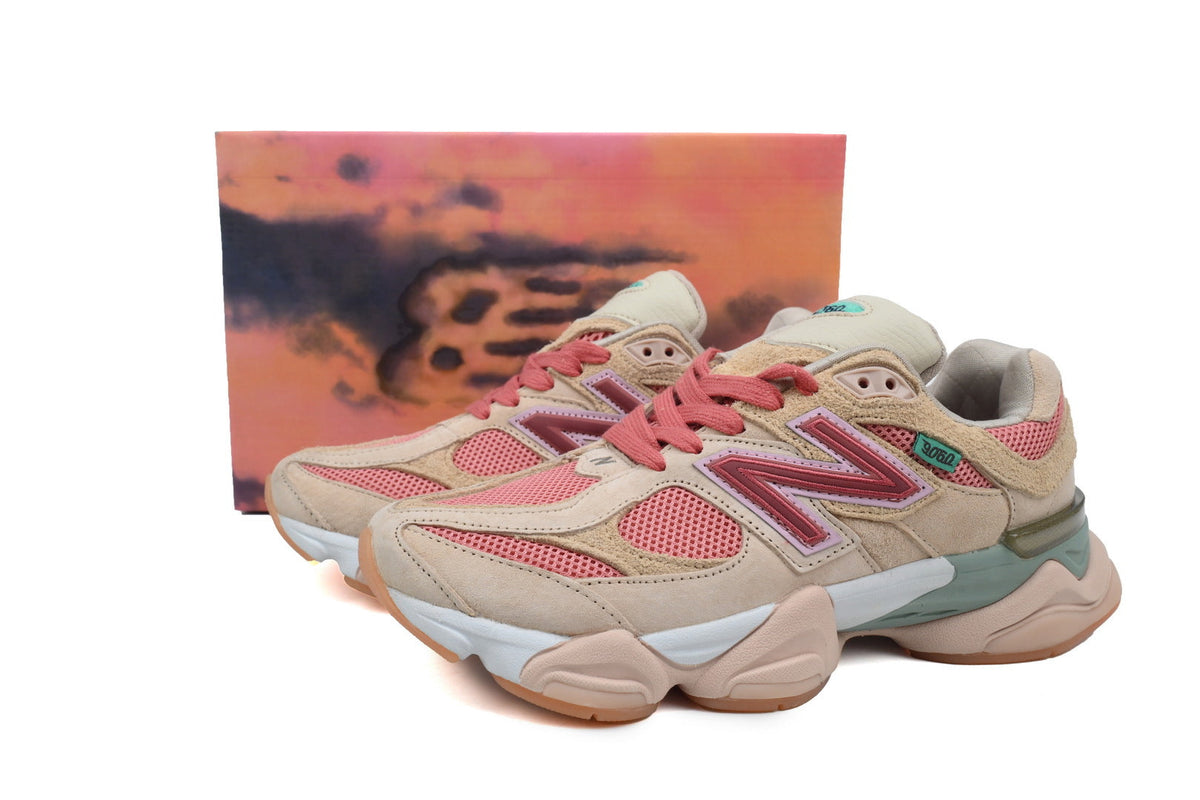 New Balance 9060 Women's & Men's Beige Pink Chunky Retro Sneakers