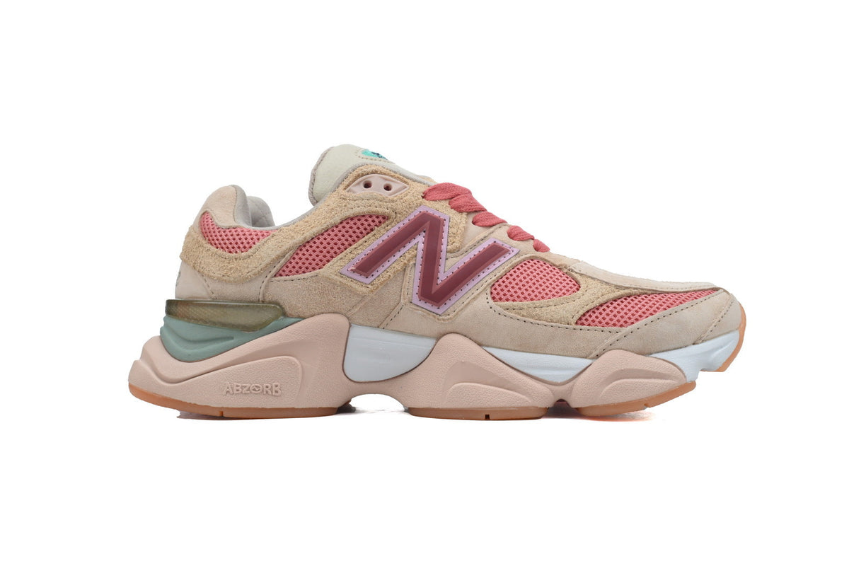 New Balance 9060 Women's & Men's Beige Pink Chunky Retro Sneakers