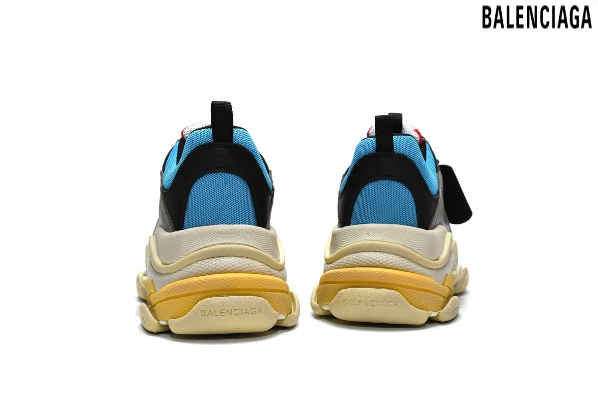 Balenciaga Triple S men's shoes  women sneakers ¨C Grey, Red & Blue