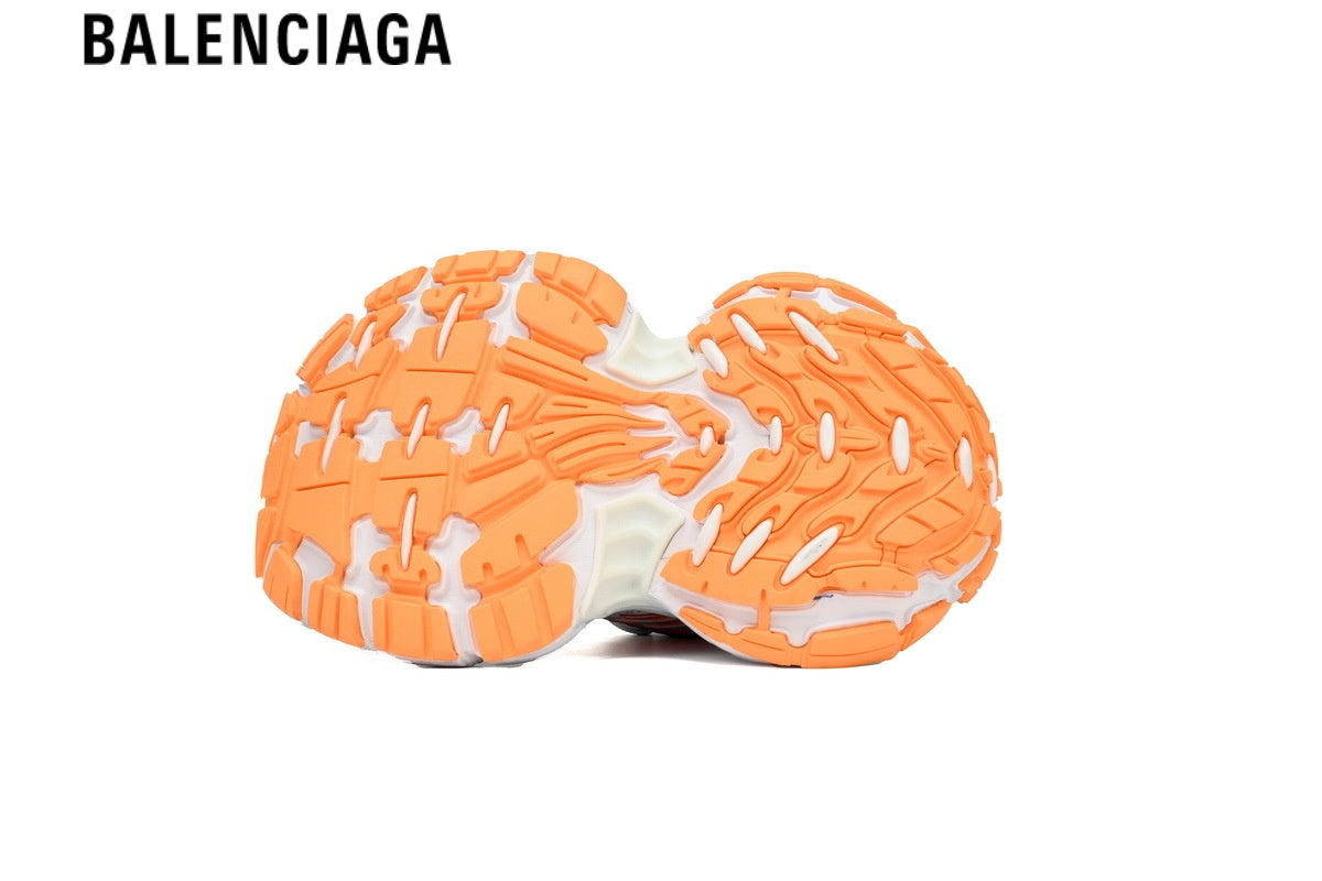 Balenciaga Cargo men's shoes  women sneakers¡ª White Mesh, Red & Orange Synthetic Overlays