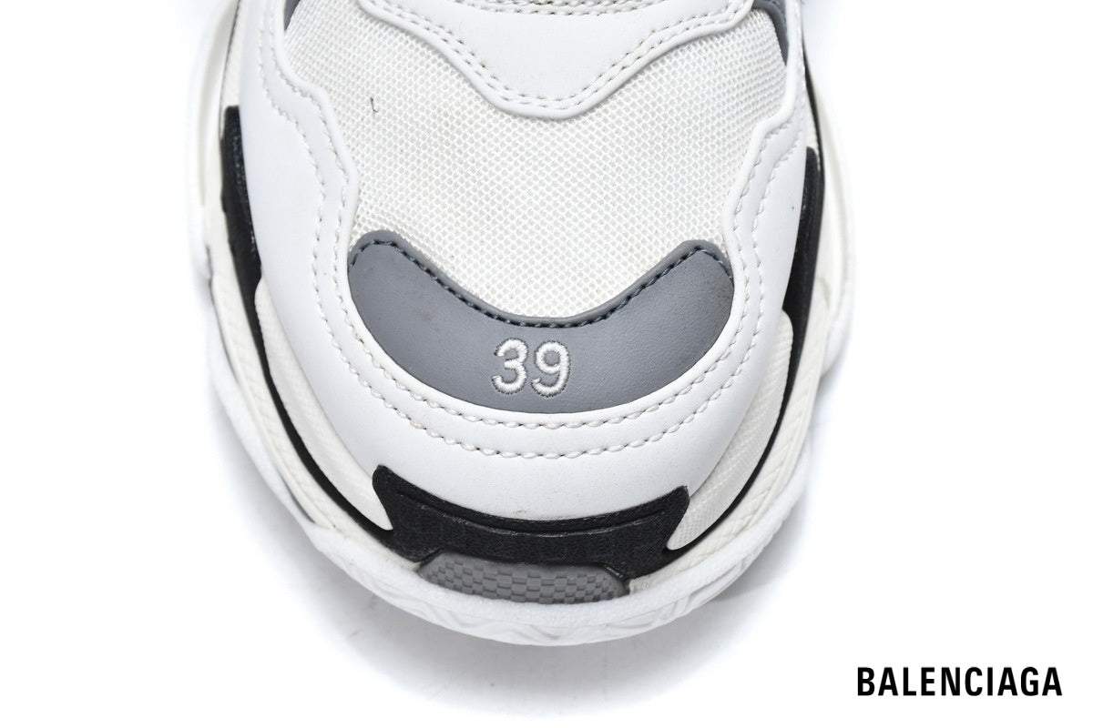 Balenciaga Triple S men's shoes  women sneakers ¨C White, Grey & Black