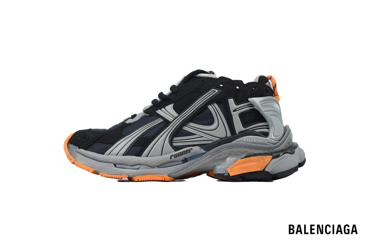 Balenciaga Runner men's shoes  women sneakers ¨C Dark Grey & Orange
