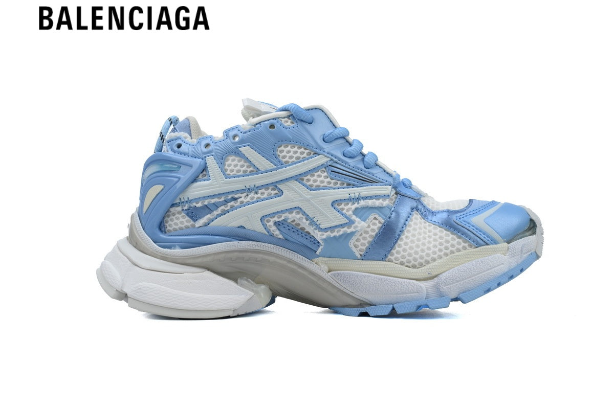 Balenciaga Runner Sneaker ¡ª White Mesh & Light Blue Synthetic Overlays