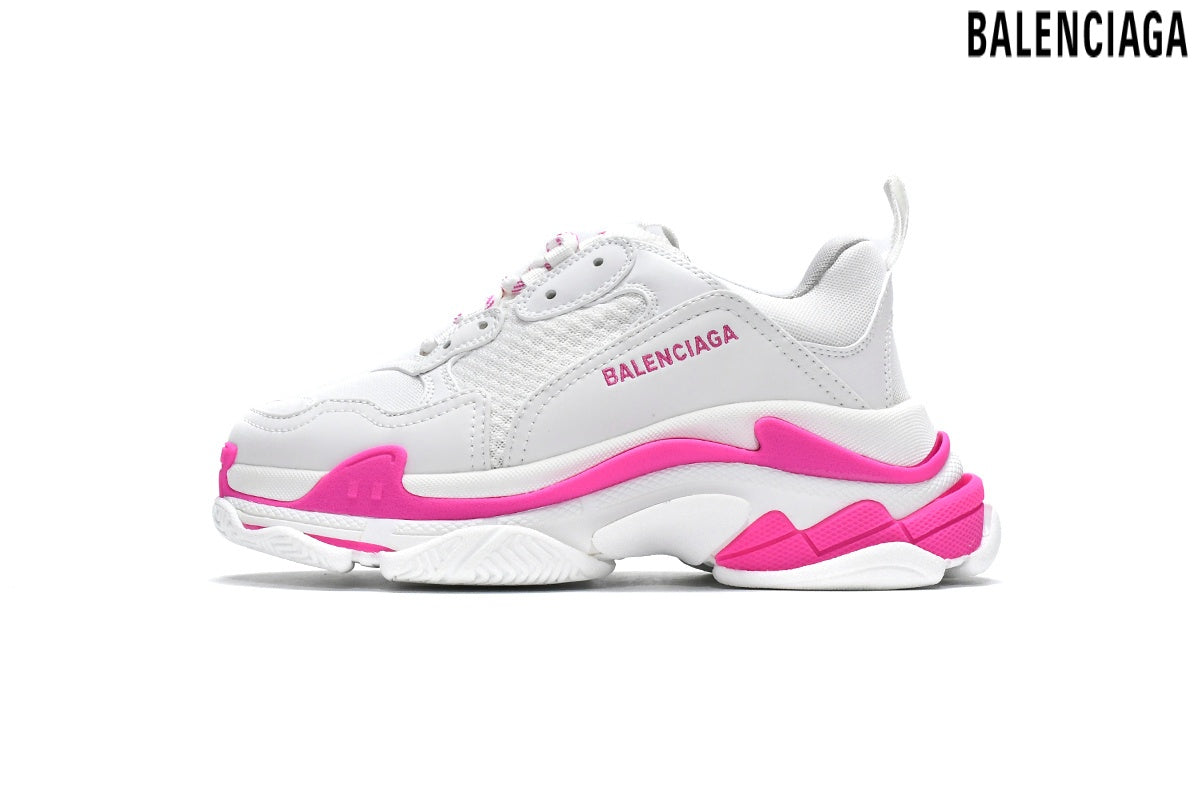 Balenciaga Triple S men's shoes  women sneakers ¨C White & Pink