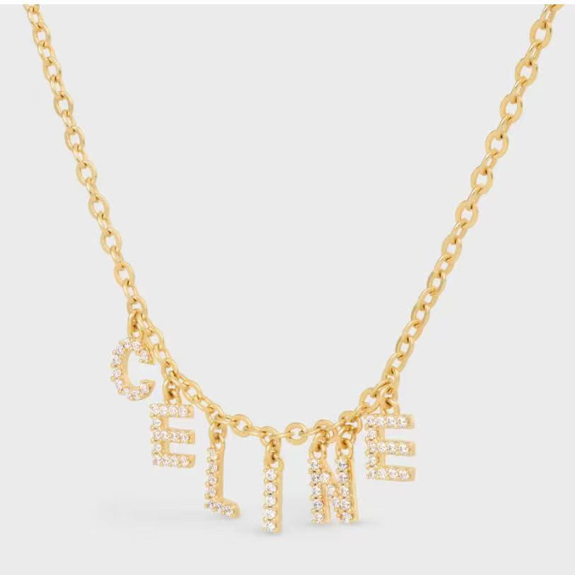 Celine Paris Strass Crystals 18K Gold Necklace