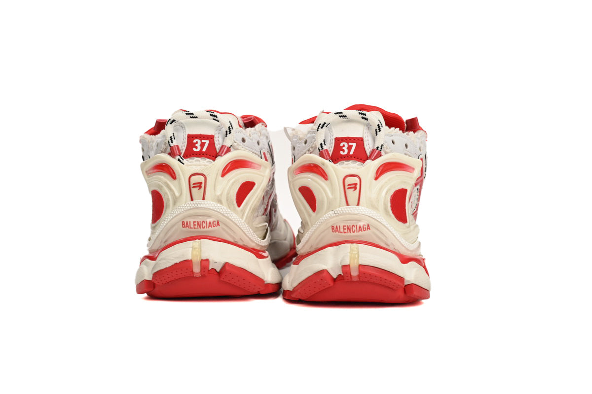 Balenciaga men's shoes Track Runner Sneaker ¨C Distressed Low-Top  balenciaga runners  White and Red
